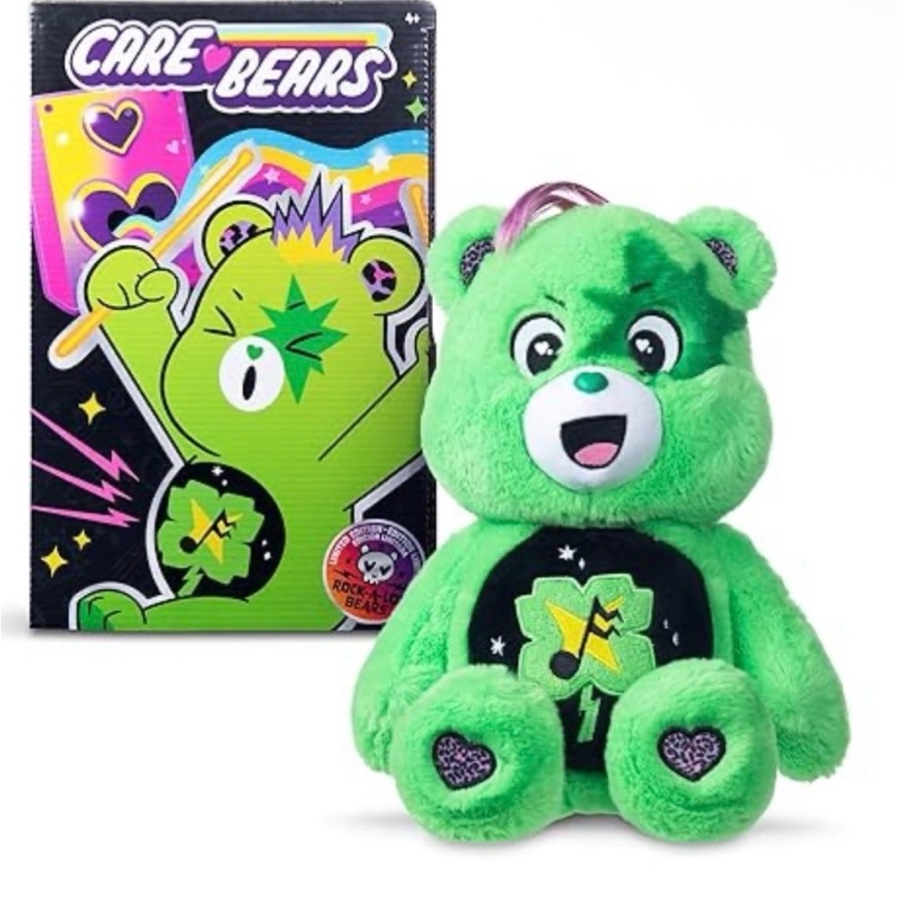 Care Bears Rock-a-Lot Green Good Luck Bear 14” Plush